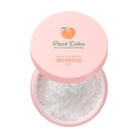 SKINFOOD - Polvo de algodón melocotón multiacabado, 0.17 onzas  Extracto de melocotón coreano y polvo facial de control de sebo de calamina, polvo de 
