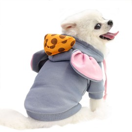 Dog Hoodies Winter Warm Dog Sweatshirt Outfit Fashion Sweater Pomeranian Clothes Rat Costume for Cats Puppy Small Medium Dogs (2XL-Grey)