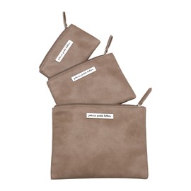 Petunia Pickle Bottom Organizer Trio | Zip-close Pouches in 3 Convenient Sizes | For Diaper Bag, Stroller, Travel Bag or Carry Alone | Mink