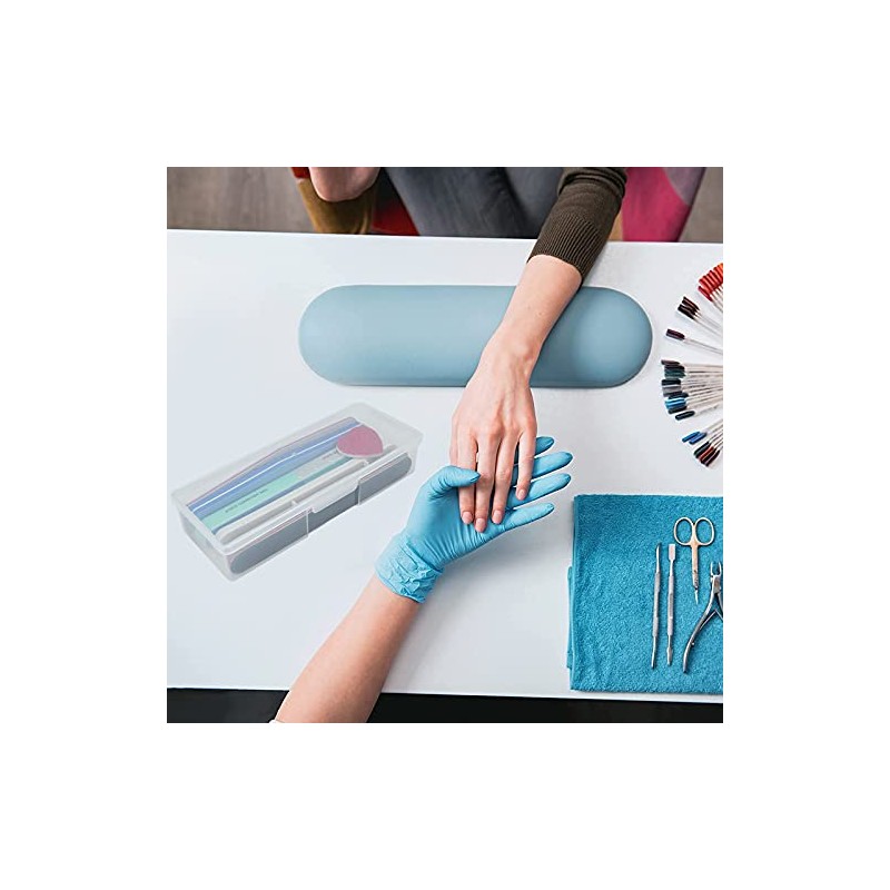 Clear Nail Tool Storage Box with Labels - 12 Piece