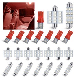 stymart 24 PCS Interior Car Lights, Dome Light Car Bulb Kit Set T10 31mm 41mm LED Interior Replacement Bulbs for Car Interior Lights Dome Lights Plate Lights Map Lights Door Lights License(Red)