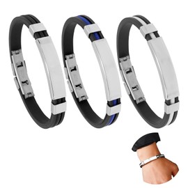 3 Pcs Ion Therapeutic Titanium Wristband Set, Adjustable Titanium Steel for Men and Women, Multi-Color Therapy Bracelet for Exercise, Gift Giving, as a Bonding Gift