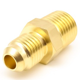 AHFMANG 5PCS Brass Tube Fitting Half Union 1/4" Male Flare x 1/4" NPT Male Pipe Connector Gas Adapter