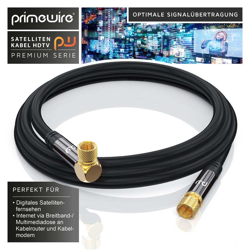 CSL, Satellite Cable, HDTV 90° Angled Premium F Connector, Coaxial