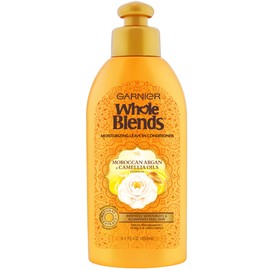 Garnier Whole Blends Sustainably Sourced Moroccan Argan and Camellia Extract Leave in Conditioner Treatment for Dull Hair, 5.1 Fl Oz