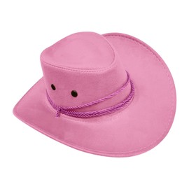 QUINTRA Men Women Cowboy Hat Western Cap Wide Sun Hat Winter Summer Hat, pink, One Size