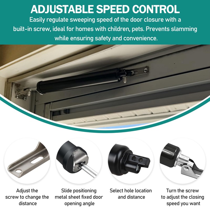 Screen Door Closer Door Closer Kit,Gate Close for (Medium and