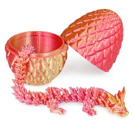 Surprise Dragon Egg with Dragon Inside – Gifts for Kids and Adults, 3D Printed Fidget Toy, Ideal for Christmas, Easter, Birthdays, Fun Desk Décor and Stress Relief(Orange Red, Medium)