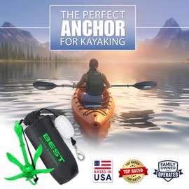 Best Marine and Outdoors Kayak Anchor, 3.5 Pound Anchor System Kit for Kayaks, Canoes, SUP Paddle Boards & Jet Skis, Fishing, Boating & Kayaking Accessories (Blue)