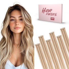 SEGO Single Clip In Hair Extensions Real Human Hair 6 Pcs Individual Clip Ins Highlight Remy Balayage Straight Soft Seamless Hairpieces for Women -18 Inch #12P613 Golden Brown&Bleach Blonde