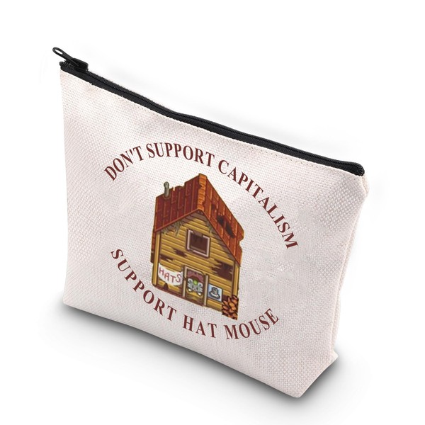 Makeup Bag with Zipper Hat Mouse Video Game Gifts Capitalism