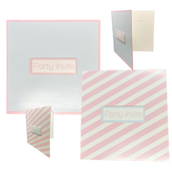 Party Invitations Pastel Traditional Folded Card Invitations with Envelopes, Wedding,