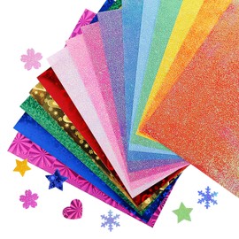 UCEC 100 Sheets Origami Paper Glitter Origami Foil Origami Aurora Glitter Paper Glossy Paper 5.9 inches (15 cm) 15 Colors Paper Colorful Chiba Crane DIY Craft Paper