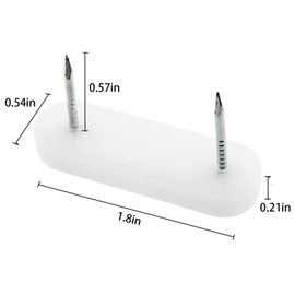 Caishun 30PCS Plastic Head Double Pins 50mm Nylon Double Nails Furniture Chair Leg Nails Sofa Table Chair Anti Slip Silent Feet Ground Nails Bedspread Bed Skirt Fixing Nails White
