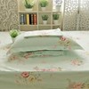 FADFAY Shabby Green Floral Bed Sheet Set Twin XL Cotton