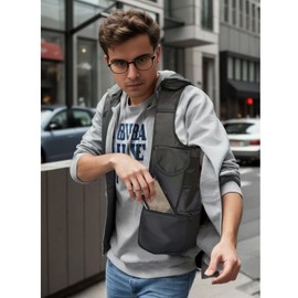 Larswon Hidden Underarm Shoulder Bag, Hidden Pocket, Hidden Wallet, Concealed Bag, Anti Theft Bag, Armpit Bag, black, Hidden shoulder bag