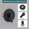 Matte Black Single Function Shower Valve Kit - Wall Mount