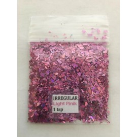 BabyEmma Solvent Resistant IRREGULAR shape Glitter(LIGHT PINK) Nail Art Face Craft-tsp-US