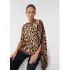 comma Chiffon-Poncho mit All-Over-Print schwarz OneSize