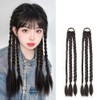 2Pcs Braided Ponytail Extensions with Hair Ties Soft Synthetic Hair