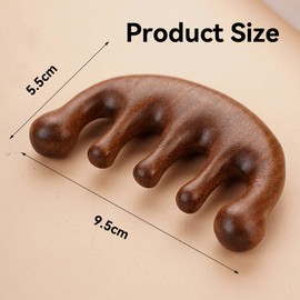 Wooden Massage Comb,Wood Round Tooth Manual Loc Comb,Multifunctional Wooden Scalp Gua Sha,Wide Tooth Scalp Stimulator,for Men & Women Relieve Fatigue Acupoint Body Massage Gua Sha Tool Gift