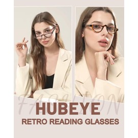 Hubeye 3 Pairs Plastic Retro Half Moon Frame Reading Glasses Lightweight Spring Hinge Women and Men Reader Broken flower/leopard print/white tortoiseshell +1.25