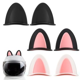 APOMOONS Pack of 6 Cat Ears Cat Ears for Motorcycle Helmet Pink, Motorcycle Helmet Decorative Helmet Ears, Cute Helmet Accessories Ears (Pink, Black, White)