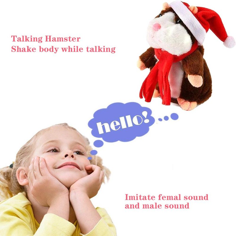 Christmas Talking Walking Voice Changing Electric Hamster Electronic Pet Plush