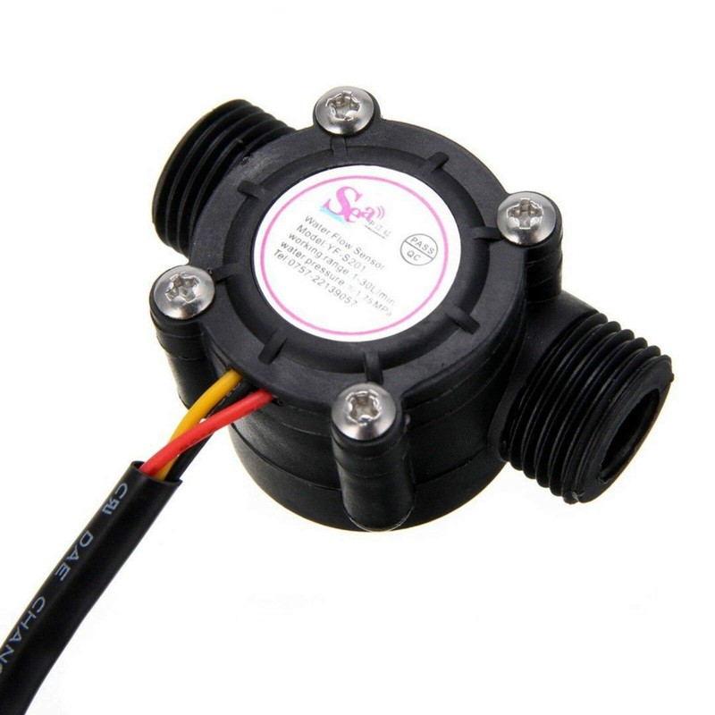 Youmile 2pcs Water Flow Sensor 1-30L/min 1/2" Control Fluid Flow