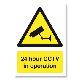 CCTV Sign - Safety Sign - Security Camera Warning Triangle - Closed Circuit TV - Warning Safety - A4 210mm x 297mm 3mm Correx - Outdoor or Indoor Use - Manufactured in UK - Punkcards