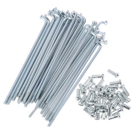 A ABSOPRO 36 Set 13G Bicycle Spokes 83mm Bike Wheel Spokes Galvanized Carbon Steel Silver Tone