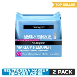 Neutrogena Makeup Remover Wipes, 25 Count (Pack of 2)