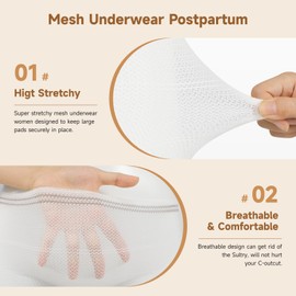 Mesh Underwear Postpartum 20 Count Postpartum Underwear for Women Maternity Incontinence Briefs, Soft, Breathable, Lightweight