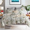 ECOCOTT 3 Pieces Floral Duvet Cover Sets King Size,100% Natural