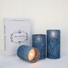 COVEGE Blue Candles Battery Operated for Home Decor, Flickering Flameless