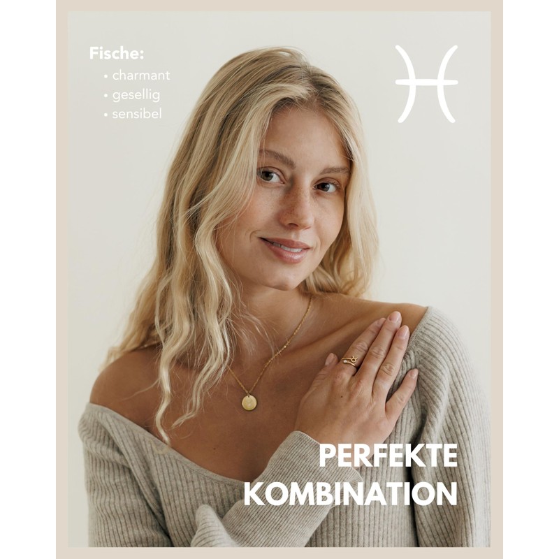 GD GOOD.designs Zodiac Sign Ring Gold with Zirconia Stone for