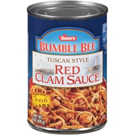 SNOW'S BY BUMBLE BEE Tuscan Style Red Clam Sauce, Gluten Free Food, Canned Food, Delicious Sauce for Fettucine Pasta and Other Pasta Varieties, 15 Ounce Cans (Pack of 12)