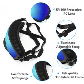 Flantor Dog Sunglasses, Large Dog Sunglasses Dog Goggles UV Protection Pet Glasses with Adjustable Strap for Large and Medium Dog