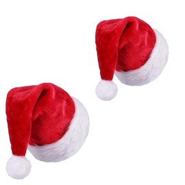 HQQGMINL 2 Pieces Christmas Hats, Christmas Hat for Adults, Red Christmas Hat, Christmas Hats for Kids and Adults, Suitable for Christmas and New Year Party (27 x 35 cm)