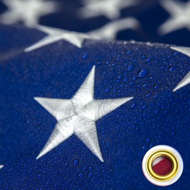 American Flag 3x5 FT for Outdoor Made in U.S.A - All-Weather Heavy Duty Durable USA Flag - Fade Resistant Outside Banner Flag (3x5 FT)