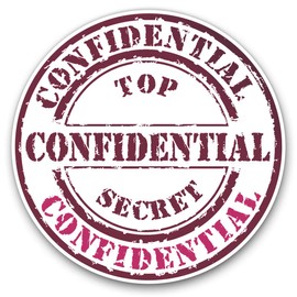 Vinyl Stickers (Set of 2) 10cm - Confidential Top Secret Girls Stamp Decals for Laptops,Tablets,Luggage,Scrap Booking,Fridges, 10709