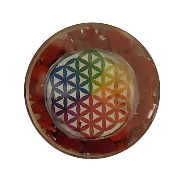 Sharvgun Flower of Life Red Jasper Palm Stone 1 Pices,