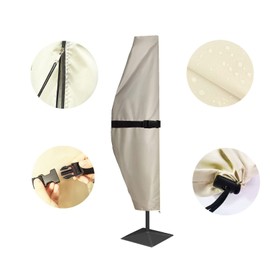 CoverFml Patio Umbrella Cover, Outdoor Offset Banana Style Cover, Fits Cantilever Offset Umbrella, 420D Waterproof UV-resistant, 7- 9Ft, With Rod