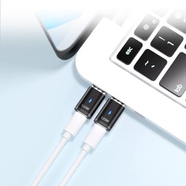 SHEEAST Magnetic USB C Adapter Straight 2 Pack, USB C Magnetic Adapter -3 Tips 120w Fast Charging 5Pin 480Mbps Data Transmission, Black