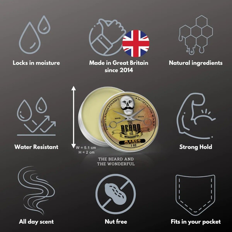 Cera Para Bigote Y Barba De 30 Ml, Cuidado Del