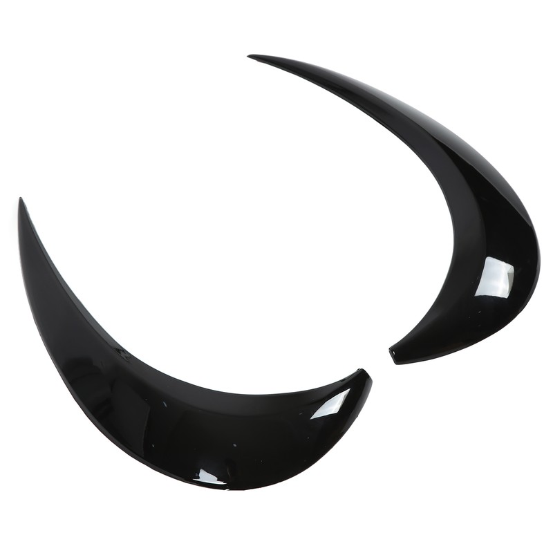 1 Pair Left Right Gloss Black Headlight Eyebrow Cover Trim