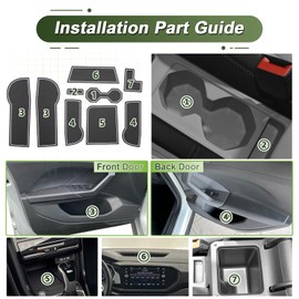 BSTW Compatible with VW T-Cross 2018-2024 2025 Non-Slip Mats for VW T Cross Life Style R-Line GOAL Rubber Mats for Center Console, Cup Holder, Door Groove (White)