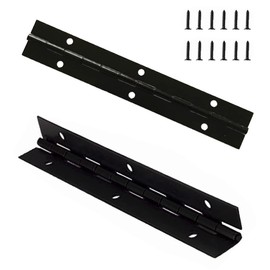2 Pcs Piano Hinge with Holes and Screws Metal Continuous Hinge Black Furniture Hinge for Pianos Cabinet Doors Windows Boats