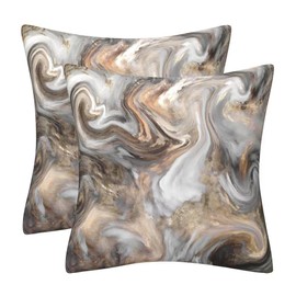 QUALKNOY Set of 2 Cushion Covers 18"x18" Modern Abstract Art Painting Couch Throw Pillow Covers 45 x 45cm Home Decor Cushion Cover for Sofa Living Room Bedroom Garden Outdoor (Brown, 45cm X 45cm)