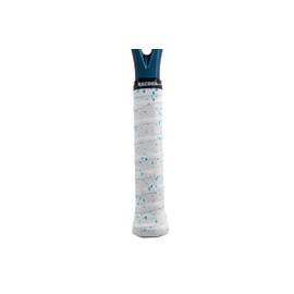 Racora Tennis Overgrip, Tennis Grip Tape, Durable Tennis Grip, Racket Handle Wrap (White + Blue Speckle, 1-Pack)